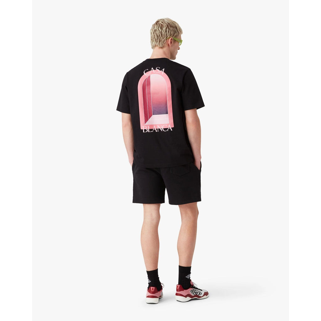 T-Shirt Casablanca - rose Arches - Noir