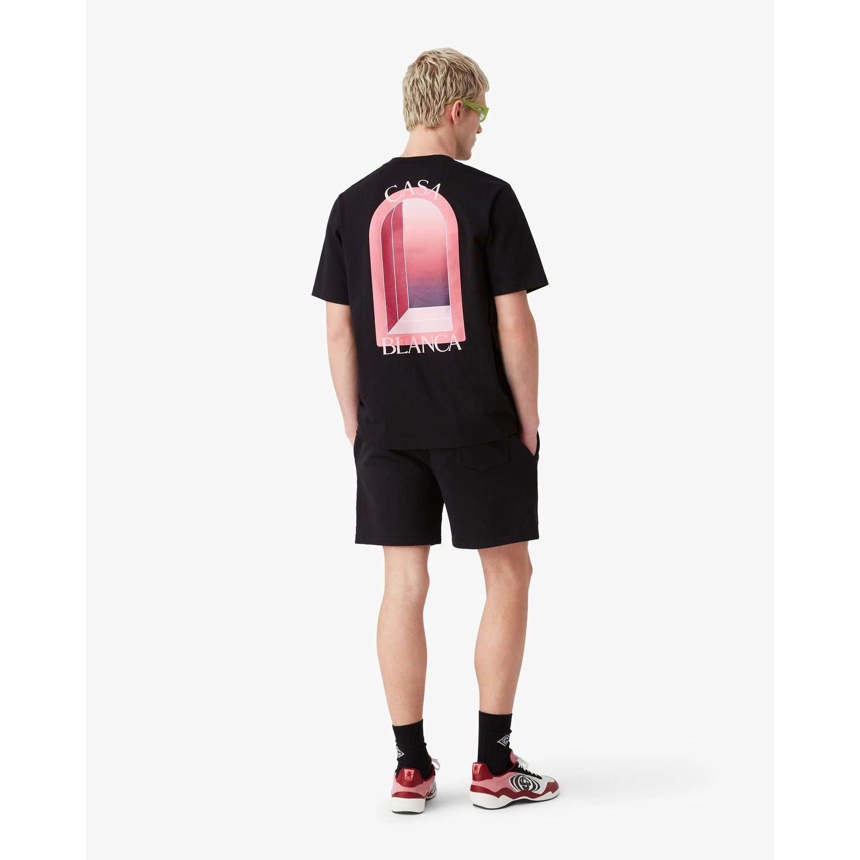 T-Shirt Casablanca - rose Arches - Noir