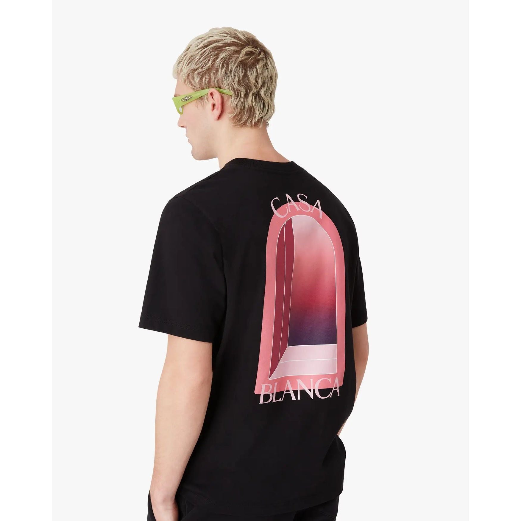 T-Shirt Casablanca - rose Arches - Noir