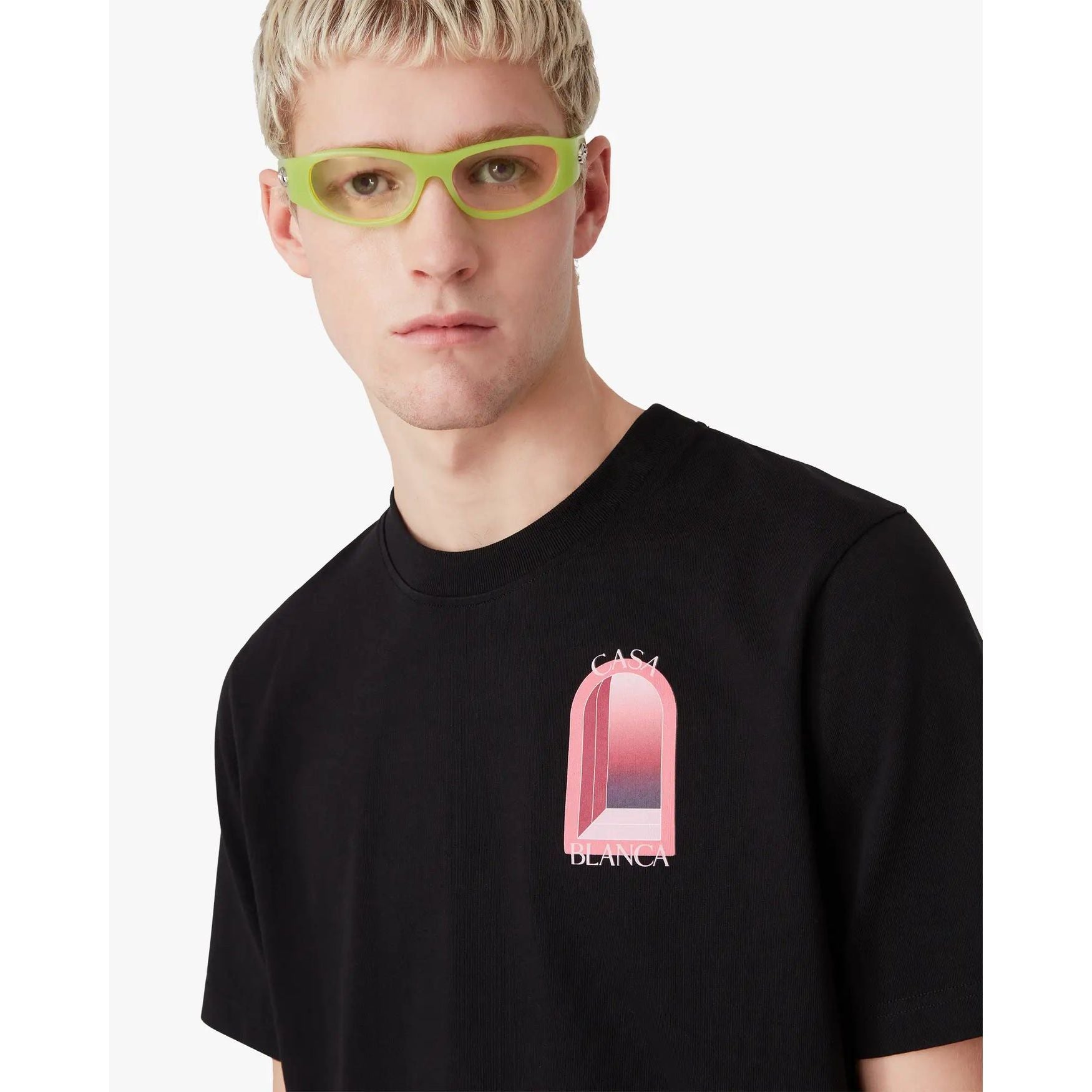 T-Shirt Casablanca - rose Arches - Noir