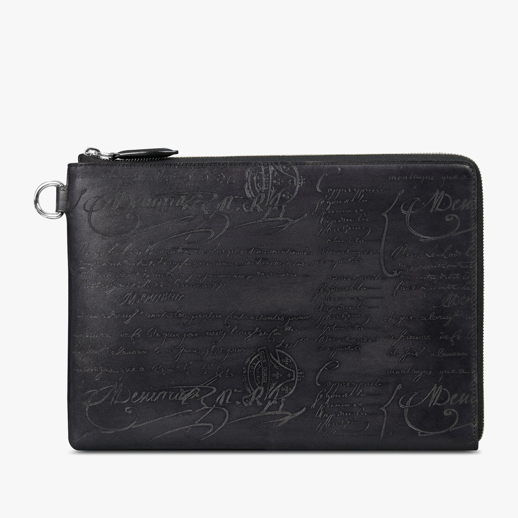 Pochette Berluti - Nino GM SCRITTO en Cuir - Noir