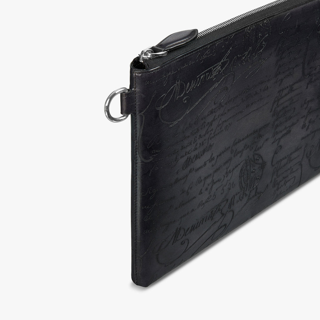 Pochette Berluti - Nino GM SCRITTO en Cuir - Noir