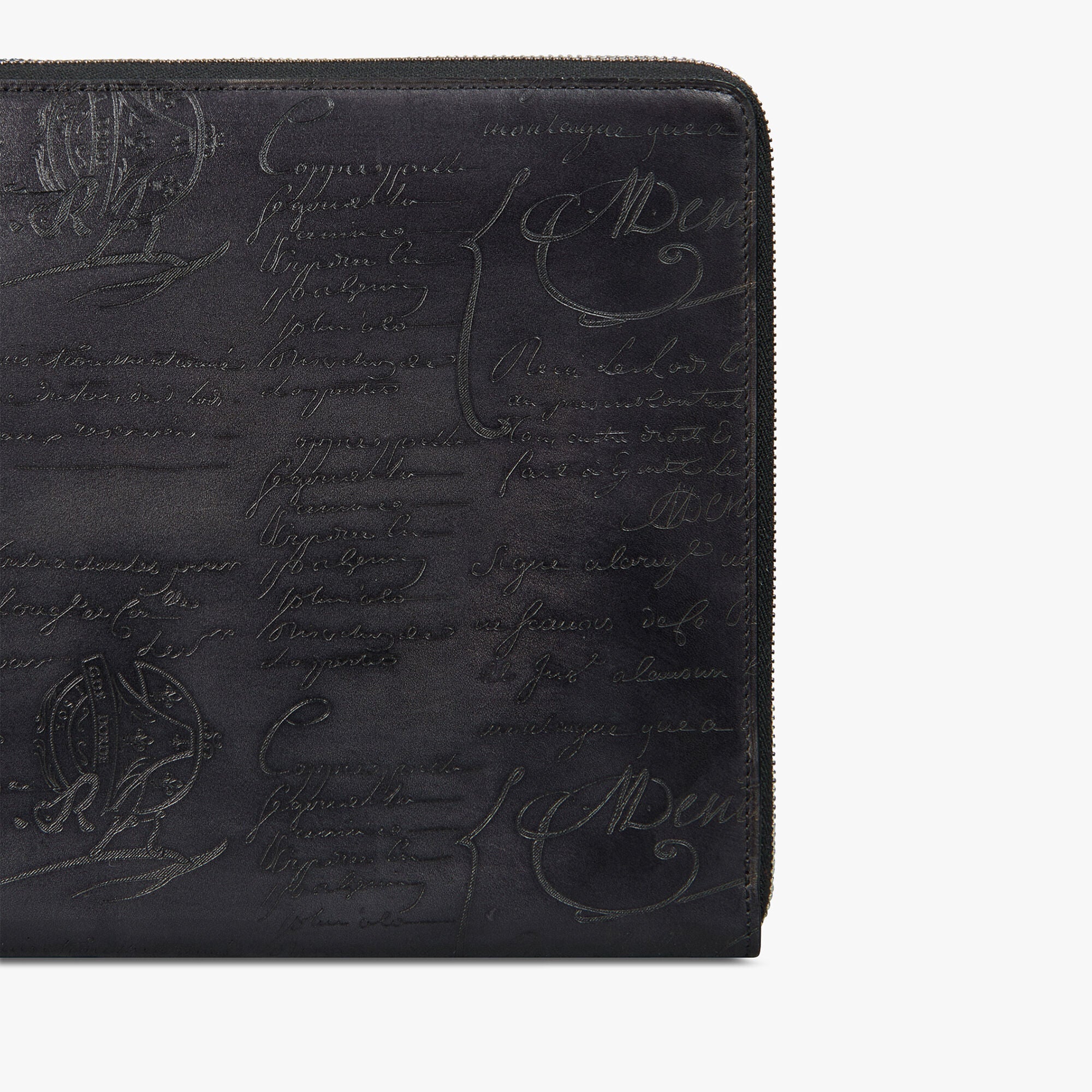 Pochette Berluti - Nino GM SCRITTO en Cuir - Noir
