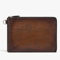 Pochette Berluti - Nino GM SCRITTO en Cuir - Marron