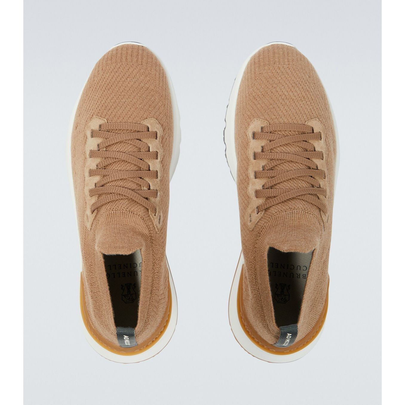 Espadrilles Brunello Cucinelli - Leather-Trimmed Stretch-Knit - Marron