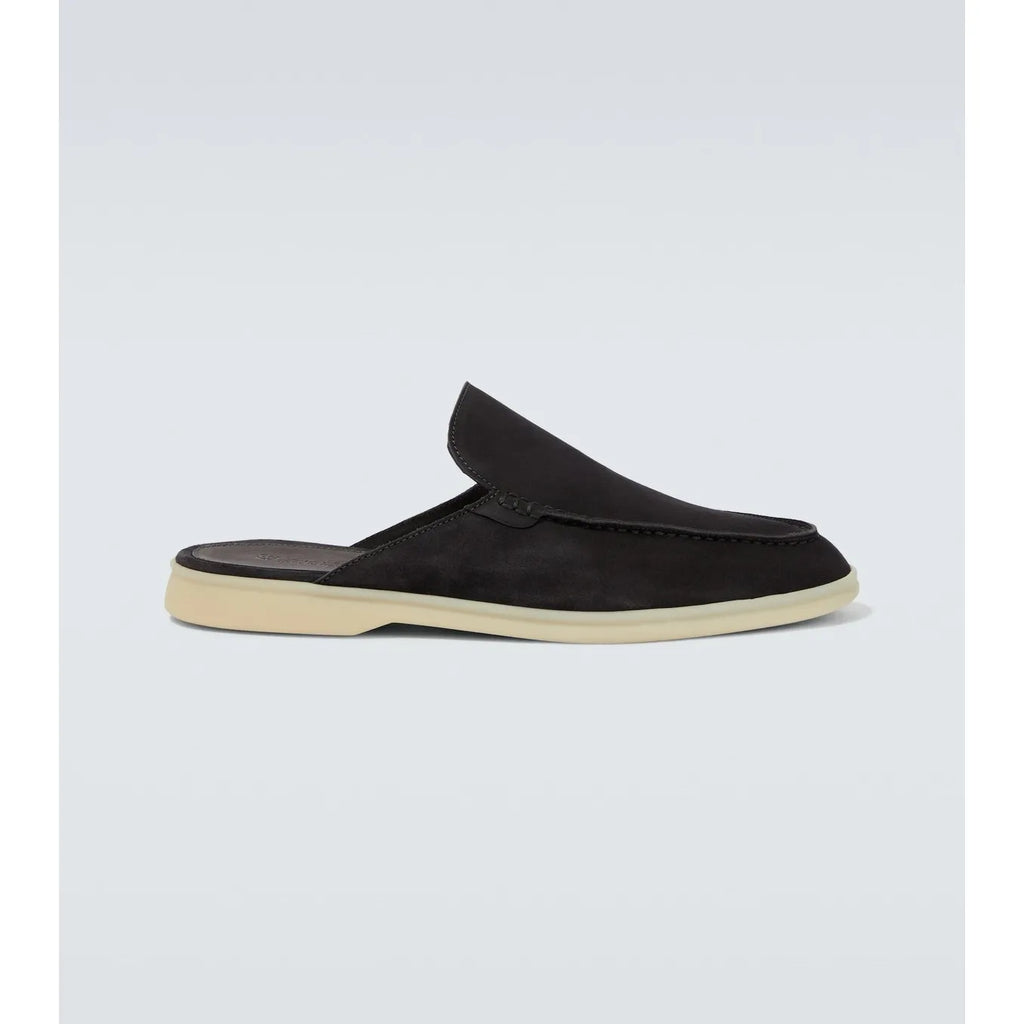 Mules Loro Piana - Walk Suede - Noir