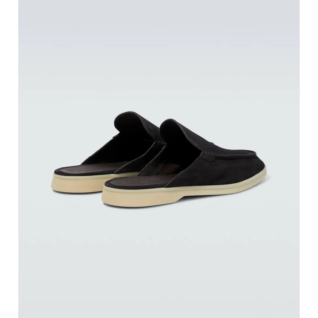 Mules Loro Piana - Walk Suede - Noir