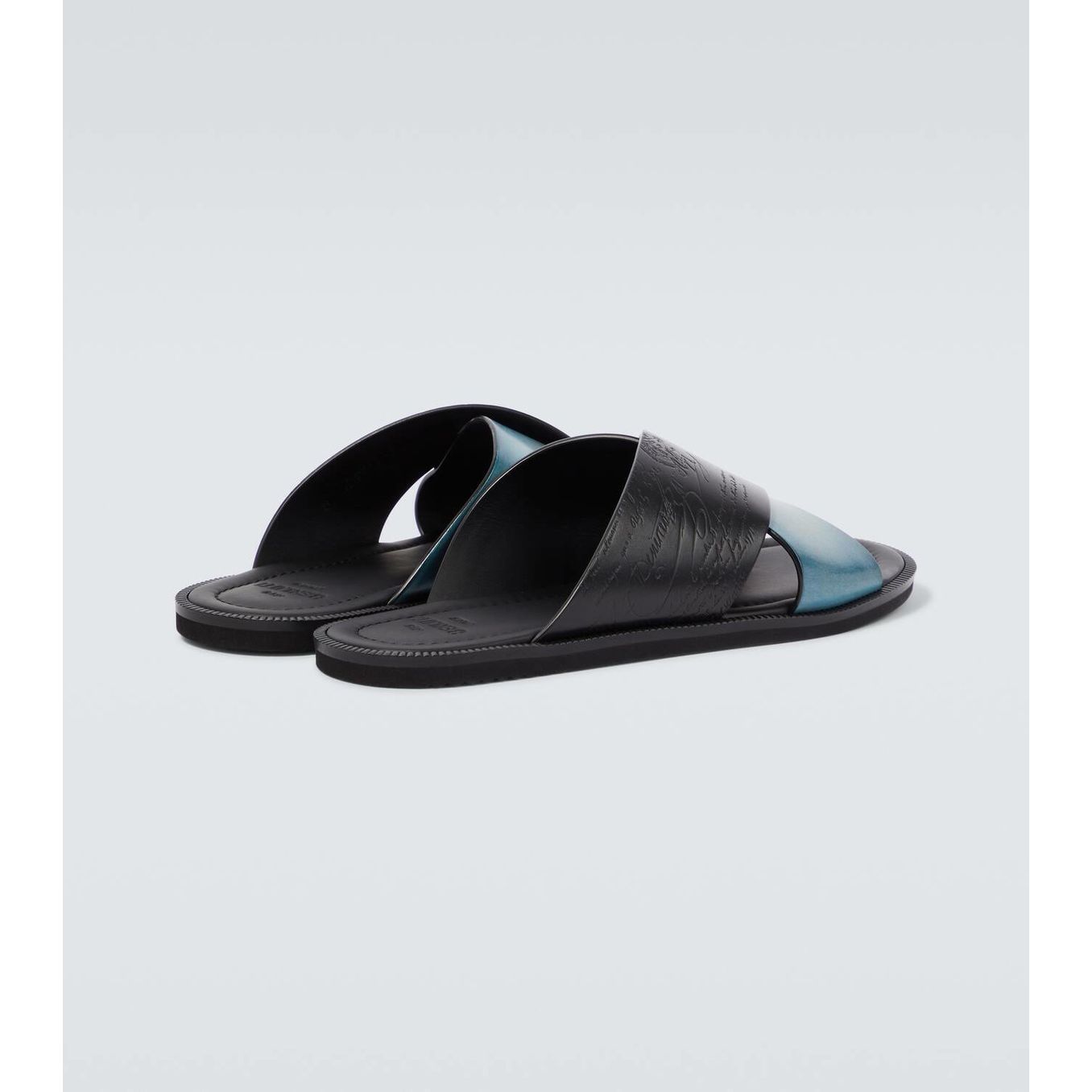 Sandale Berluti - Sifnos Scritto - Cuir - Noir/Bleu