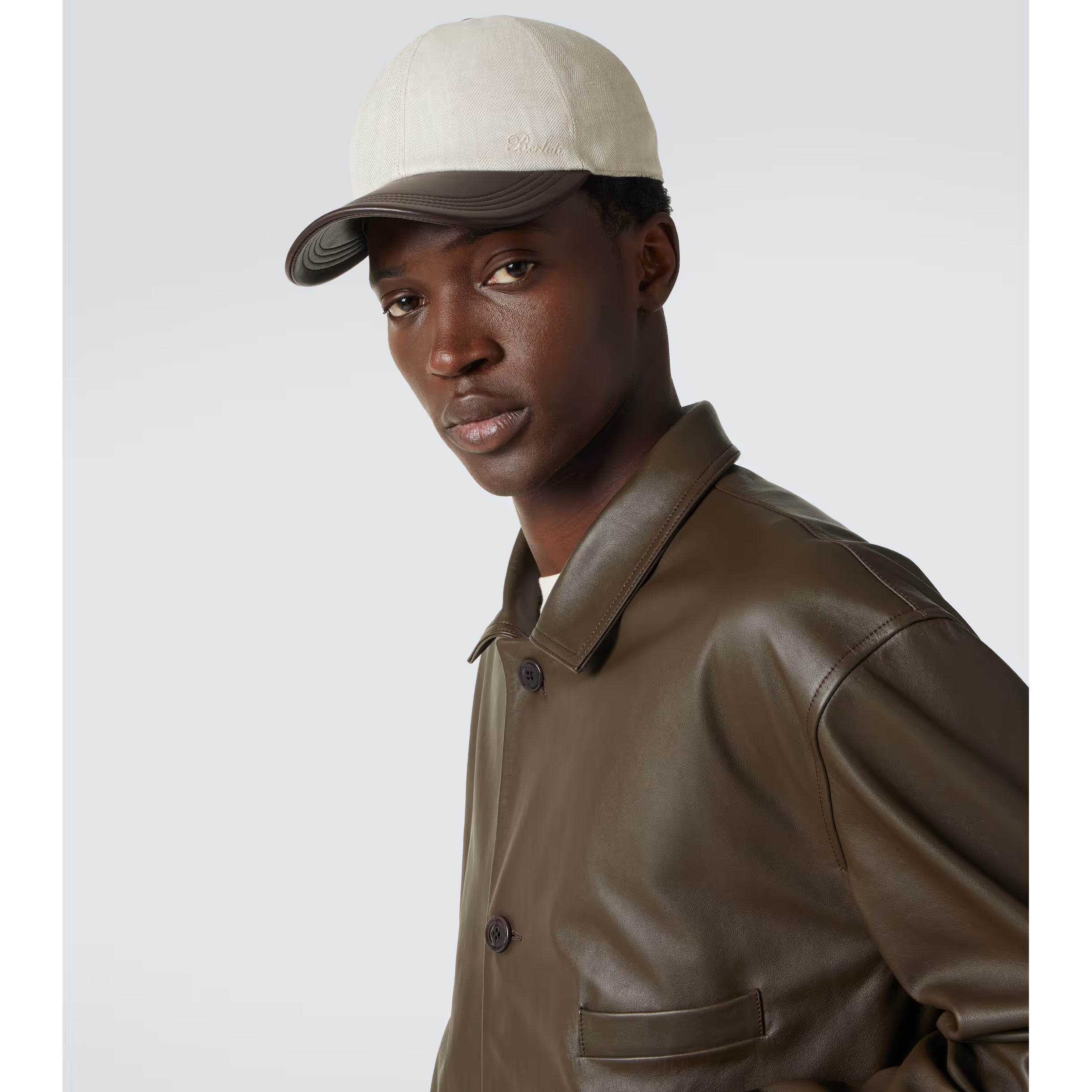 Casquette Berluti - En lin à cuir