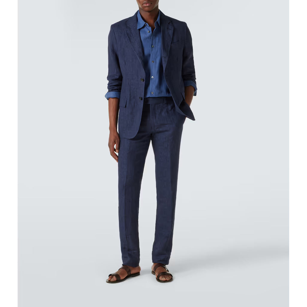 Chemise Berluti - Scritto – Lin - Bleu Marine