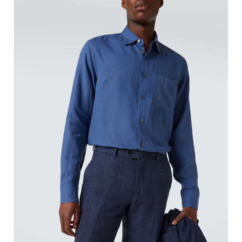 Chemise Berluti - Scritto – Lin - Bleu Marine