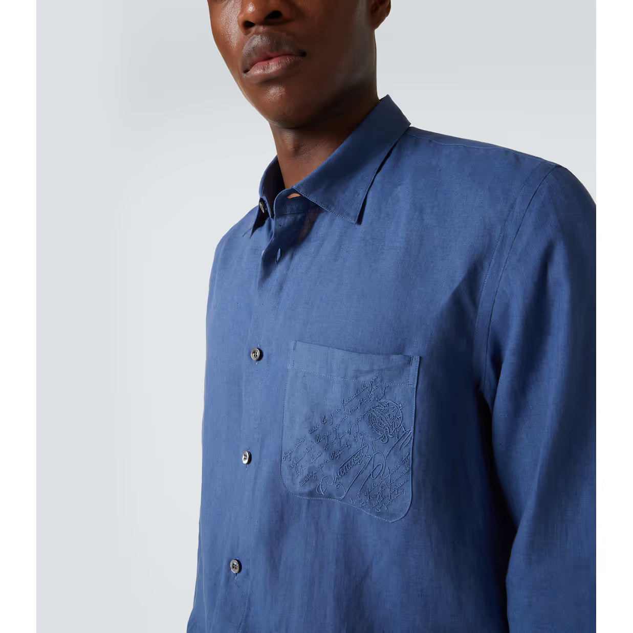 Chemise Berluti - Scritto – Lin - Bleu Marine