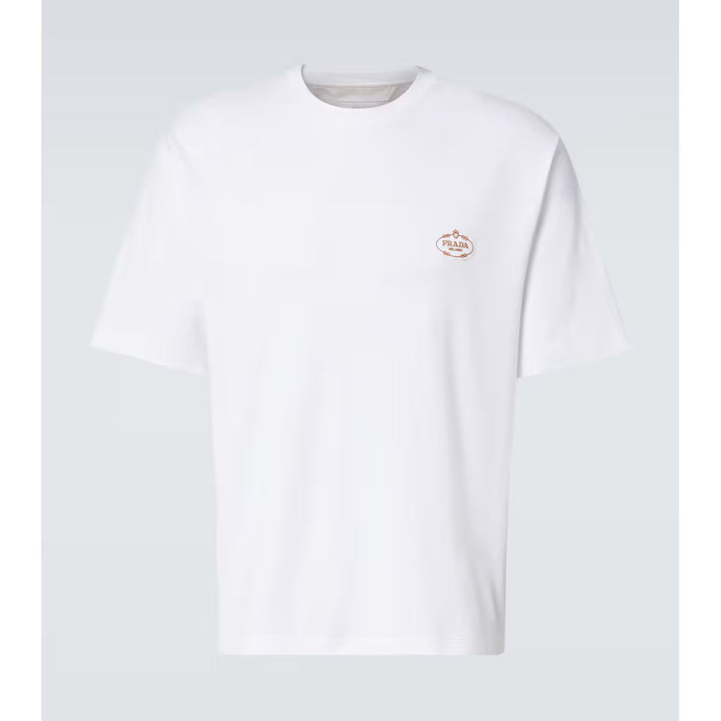 T-Shirt Prada - Interlock - Coton - Blanc