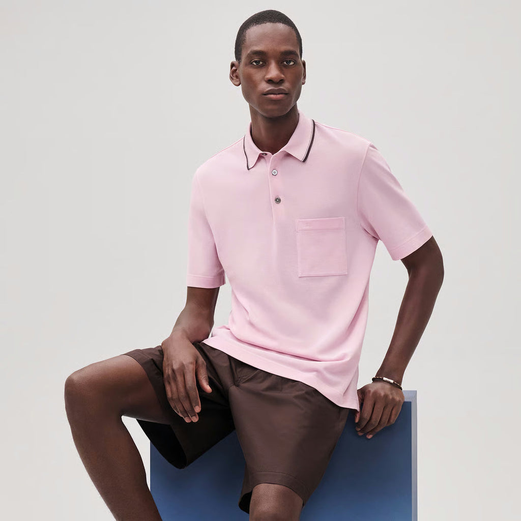 Polo Hermes - Piqures Sellier - Rose
