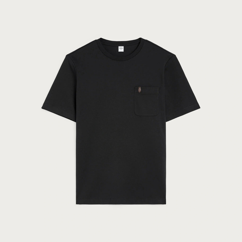 T-Shirt Berluti - à Poche avec Détail en Cuir - Noir