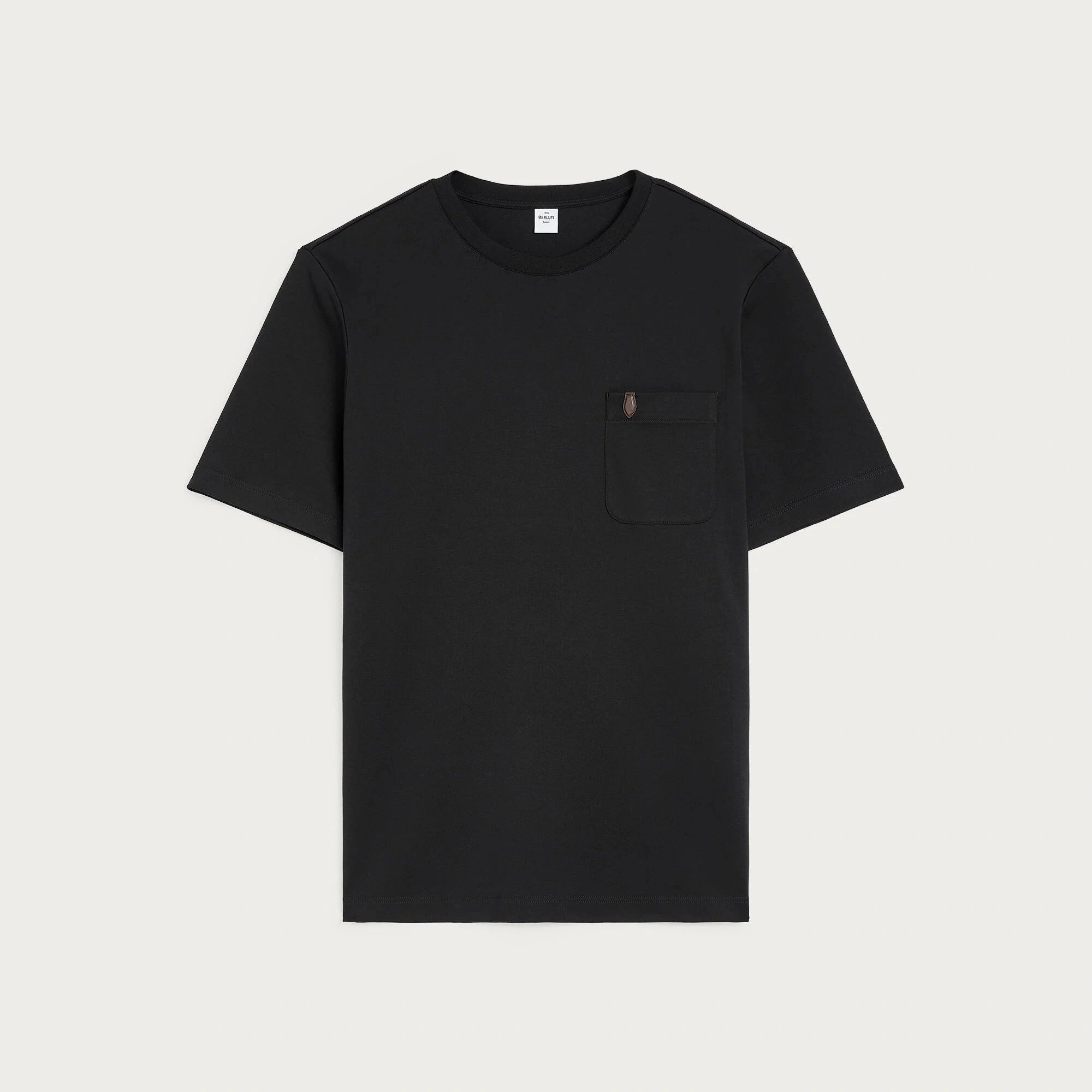 T-Shirt Berluti - à Poche avec Détail en Cuir - Noir