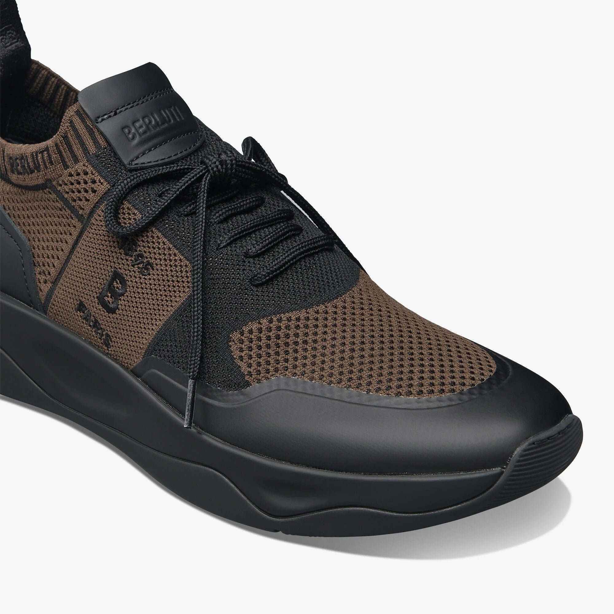 Espadrilles Berluti - Shadow en Maille et Cuir - Marron / Noir