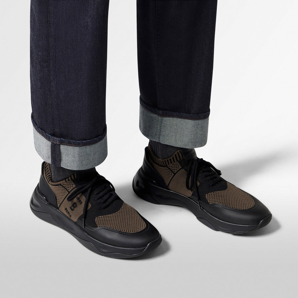 Espadrilles Berluti - Shadow en Maille et Cuir - Marron / Noir