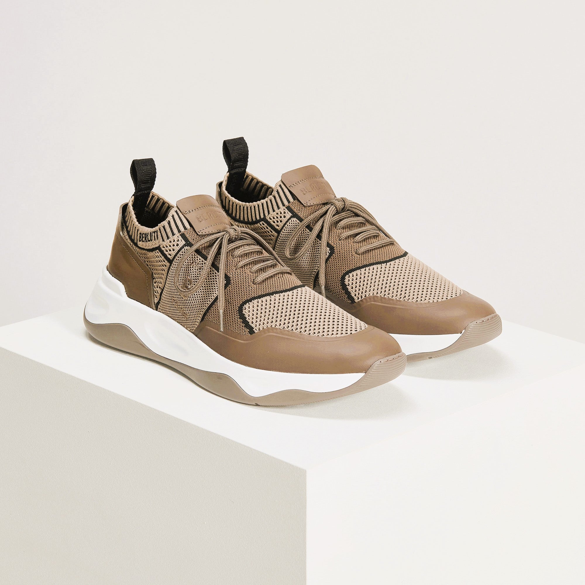 Espadrilles Berluti - Shadow en Maille et Cuir - Beige