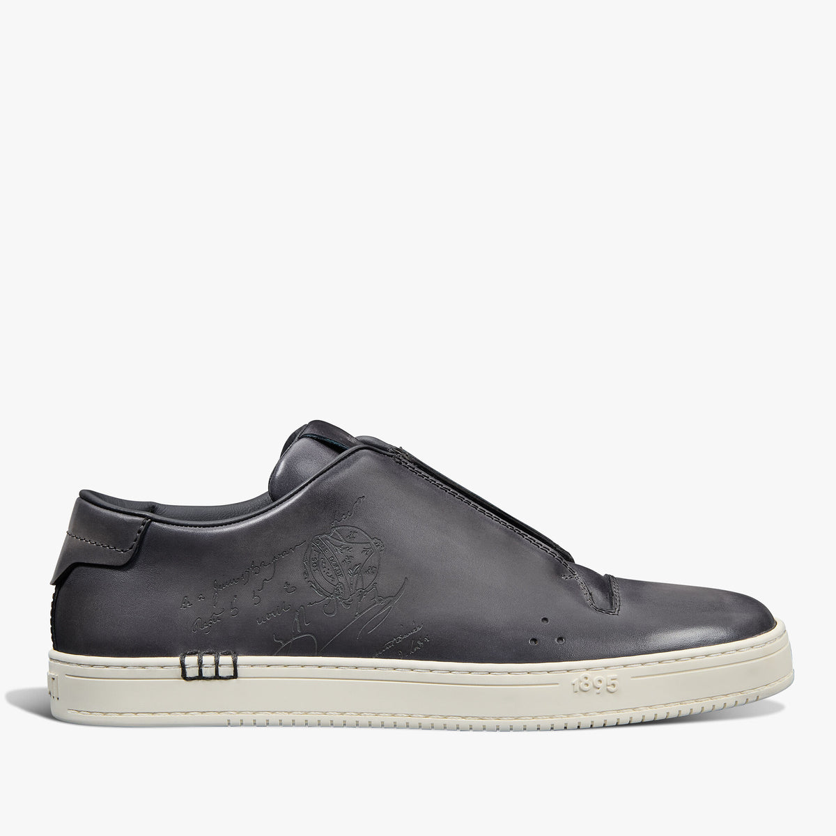Espadrilles Berluti - Playtime Slip On - Cuir Scritto - Gris
