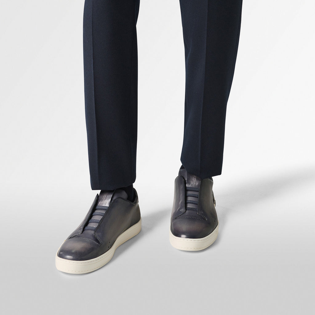 Espadrilles Berluti - Playtime Slip On - Cuir Scritto - Gris
