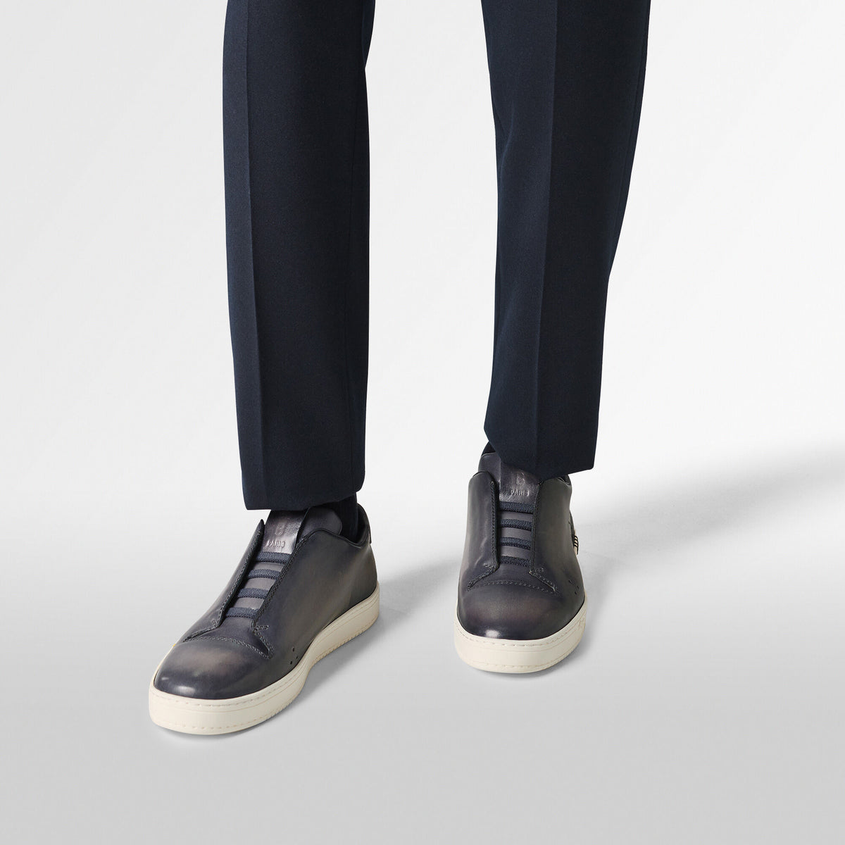 Espadrilles Berluti - Playtime Slip On - Cuir Scritto - Gris