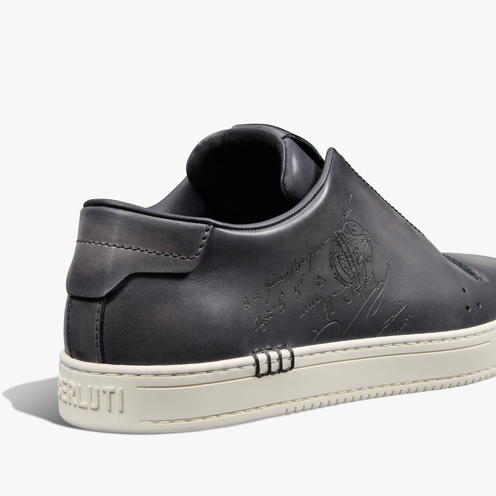 Espadrilles Berluti - Playtime Slip On - Cuir Scritto - Gris