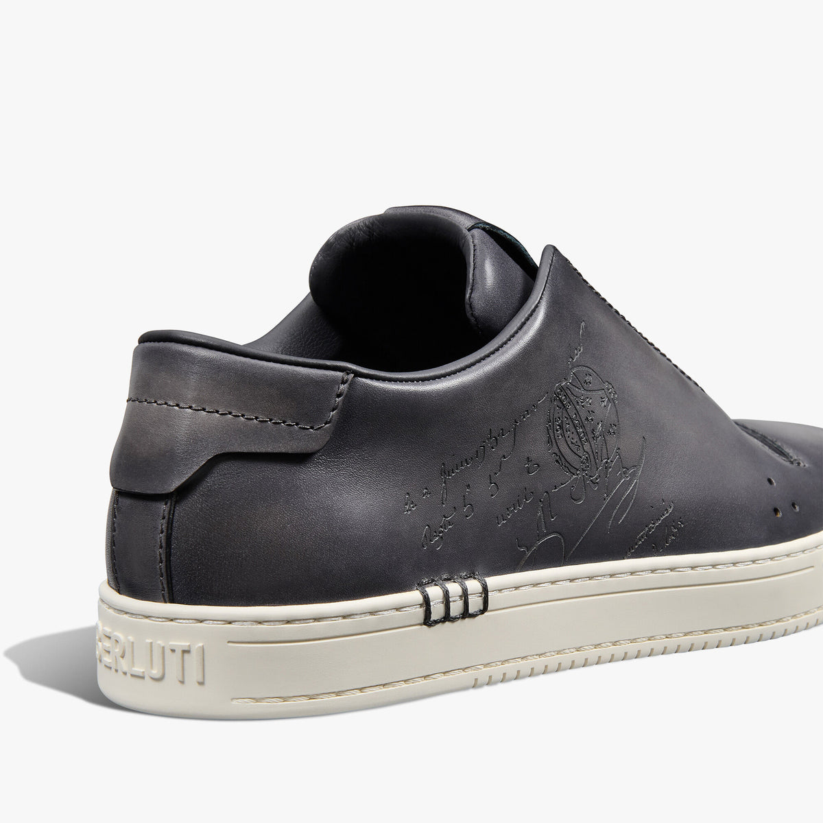 Espadrilles Berluti - Playtime Slip On - Cuir Scritto - Gris