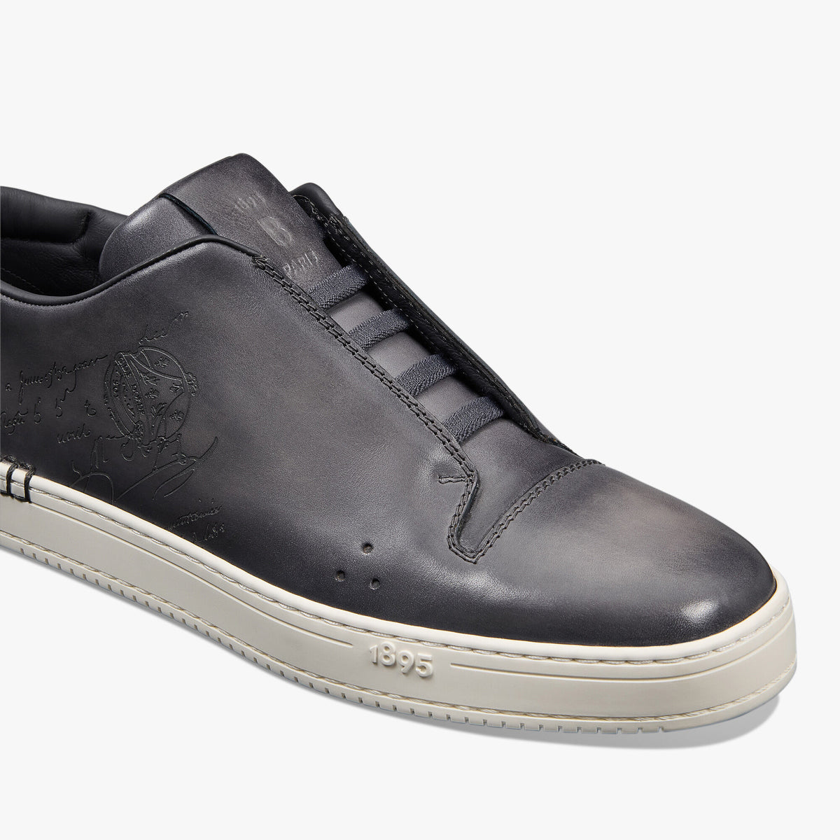 Espadrilles Berluti - Playtime Slip On - Cuir Scritto - Gris