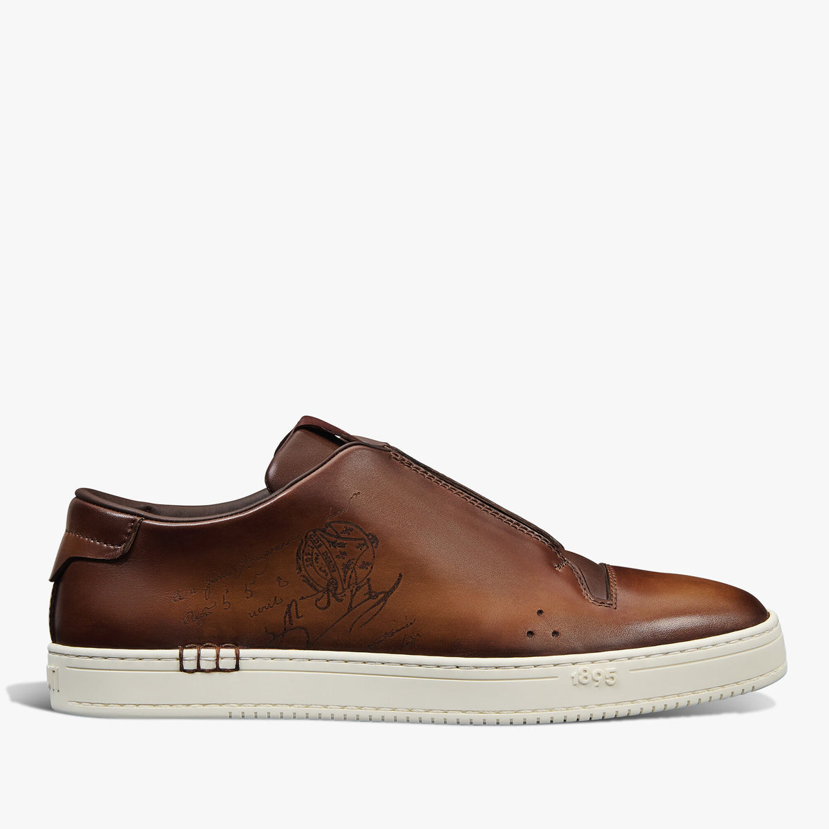 Espadrilles Berluti - Playtime Slip On - Cuir Scritto - Marron