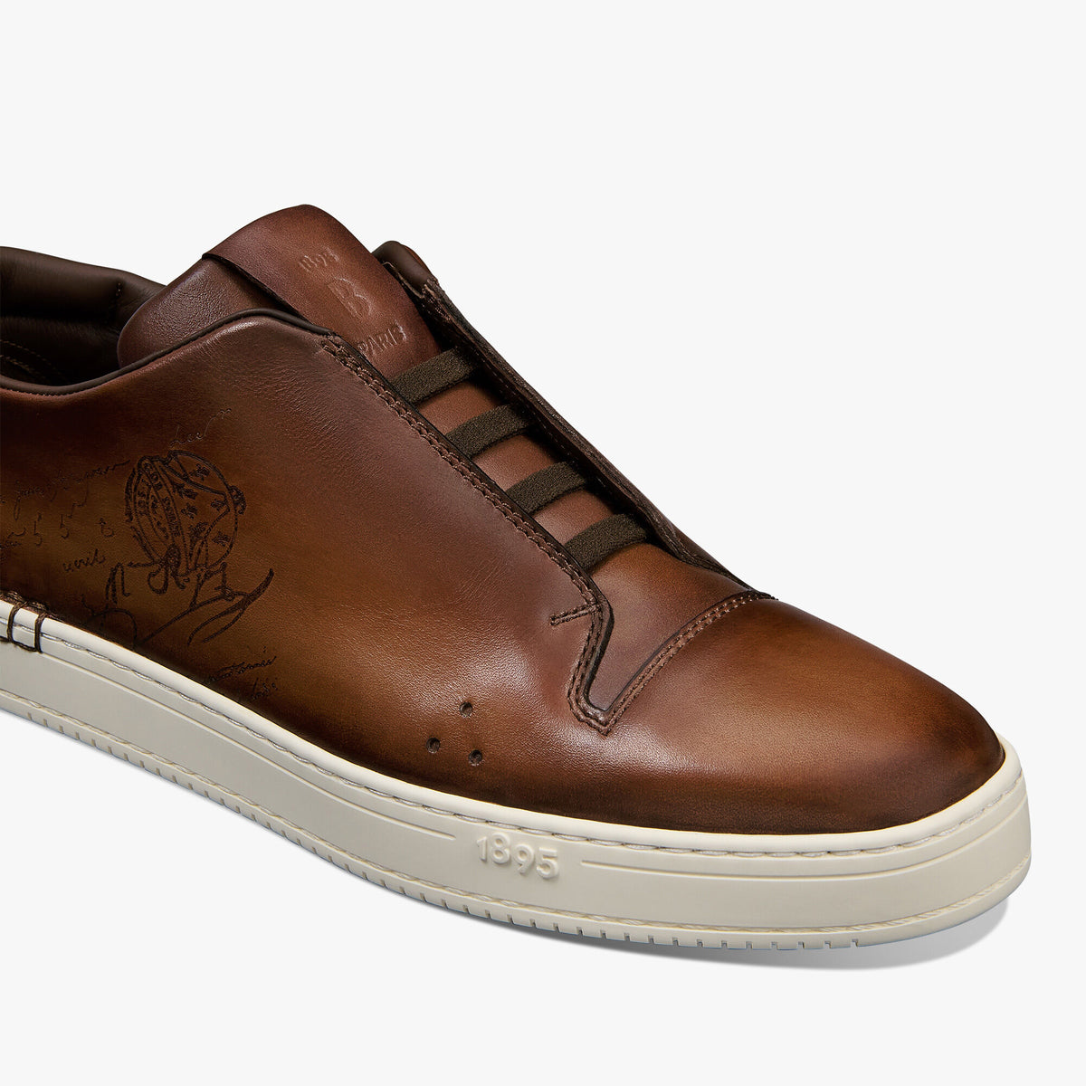 Espadrilles Berluti - Playtime Slip On - Cuir Scritto - Marron