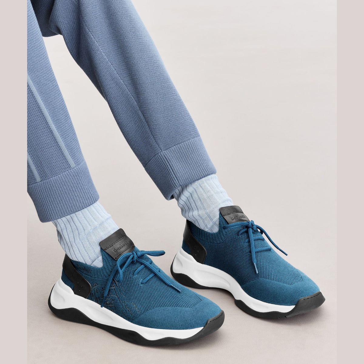 Espadrilles Berluti - Shadow - Maille et Cuir - Bleu