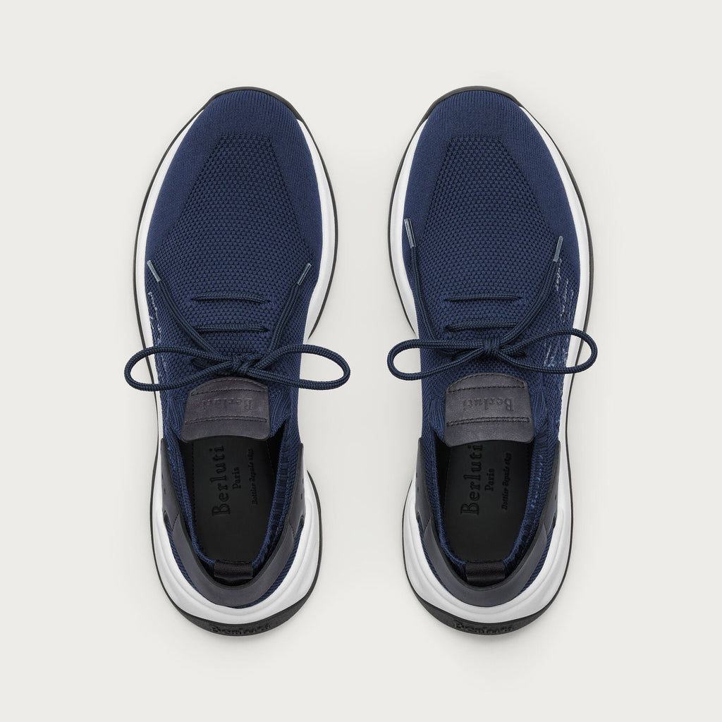 Espadrilles Berluti - Shadow - Maille et Cuir - Bleu Nuit