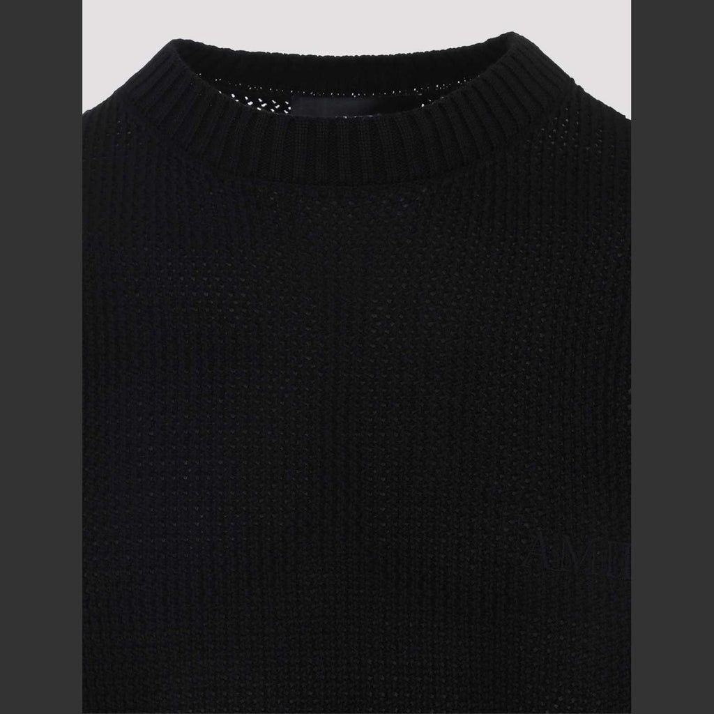 T-Shirt Amiri - Maille crochetée de coton - Noir