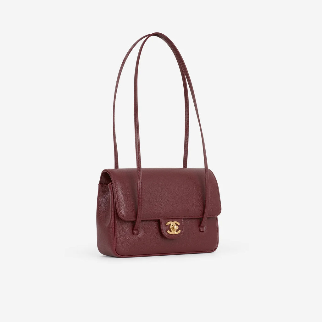 Sac Chanel - Shiny Caviar Preppy Coco - Mini - Bordeaux