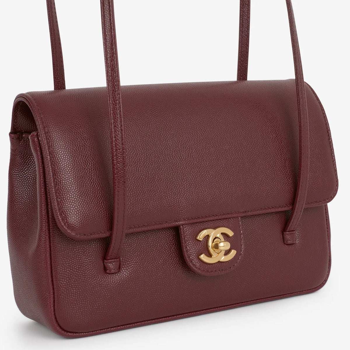 Sac Chanel - Shiny Caviar Preppy Coco - Mini - Bordeaux