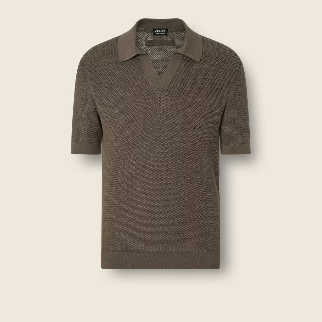 Polo Zegna - Coton - Taupe Foncé