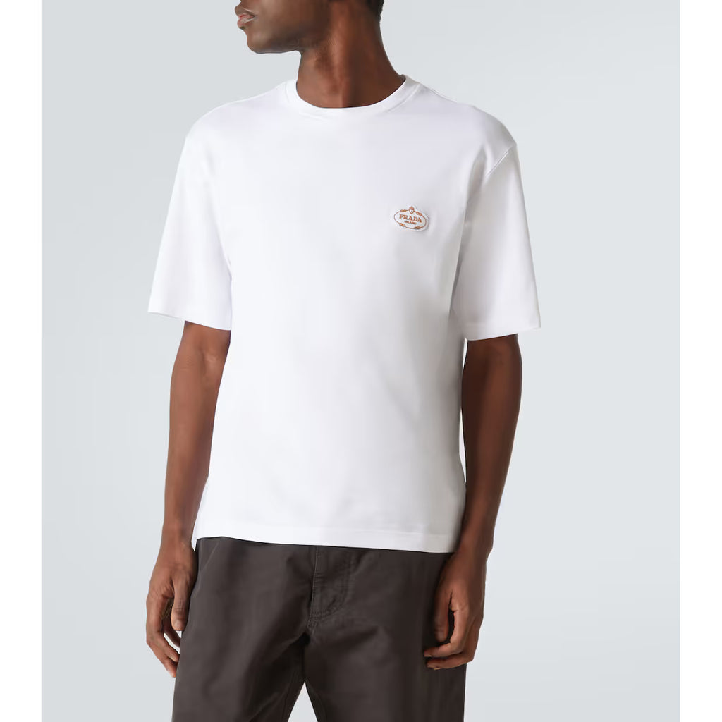 T-Shirt Prada - Interlock - Coton - Blanc
