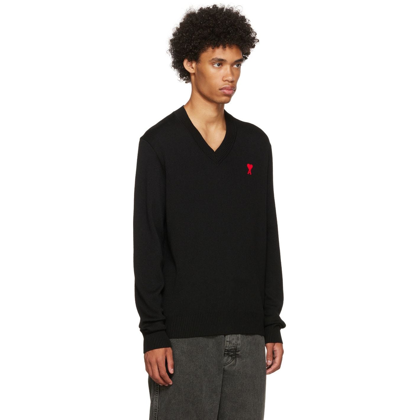 Pull Ami Paris - V-neck - Noir