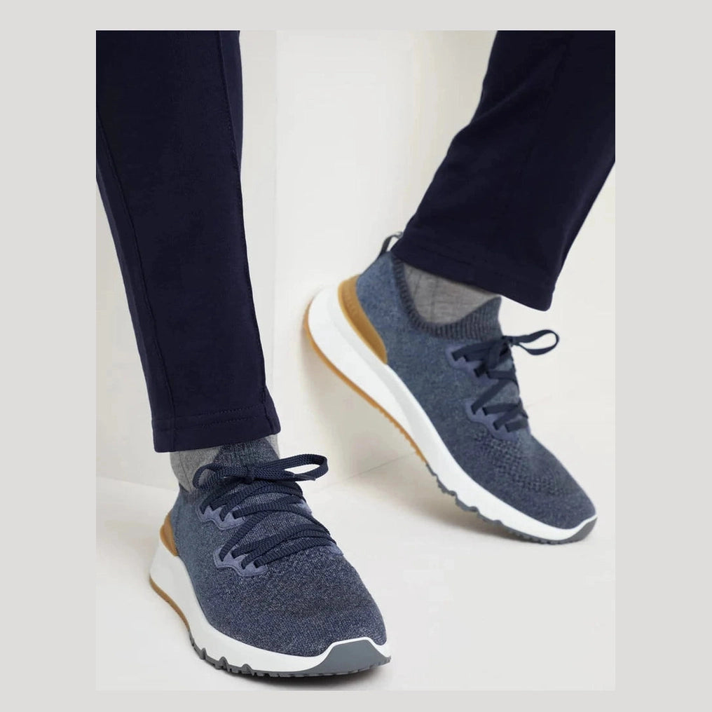Espadrilles Brunello Cucinelli - En maille de coton technique - Bleu