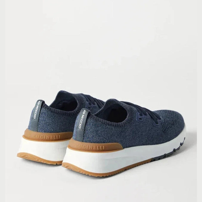 Espadrilles Brunello Cucinelli - En maille de coton technique - Bleu