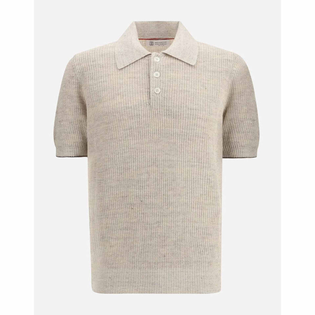 Polo Brunello Cucinelli - Lin/Coton - Beige