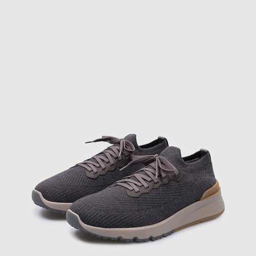 Espadrilles Brunello Cucinelli - En maille de coton technique - Gris