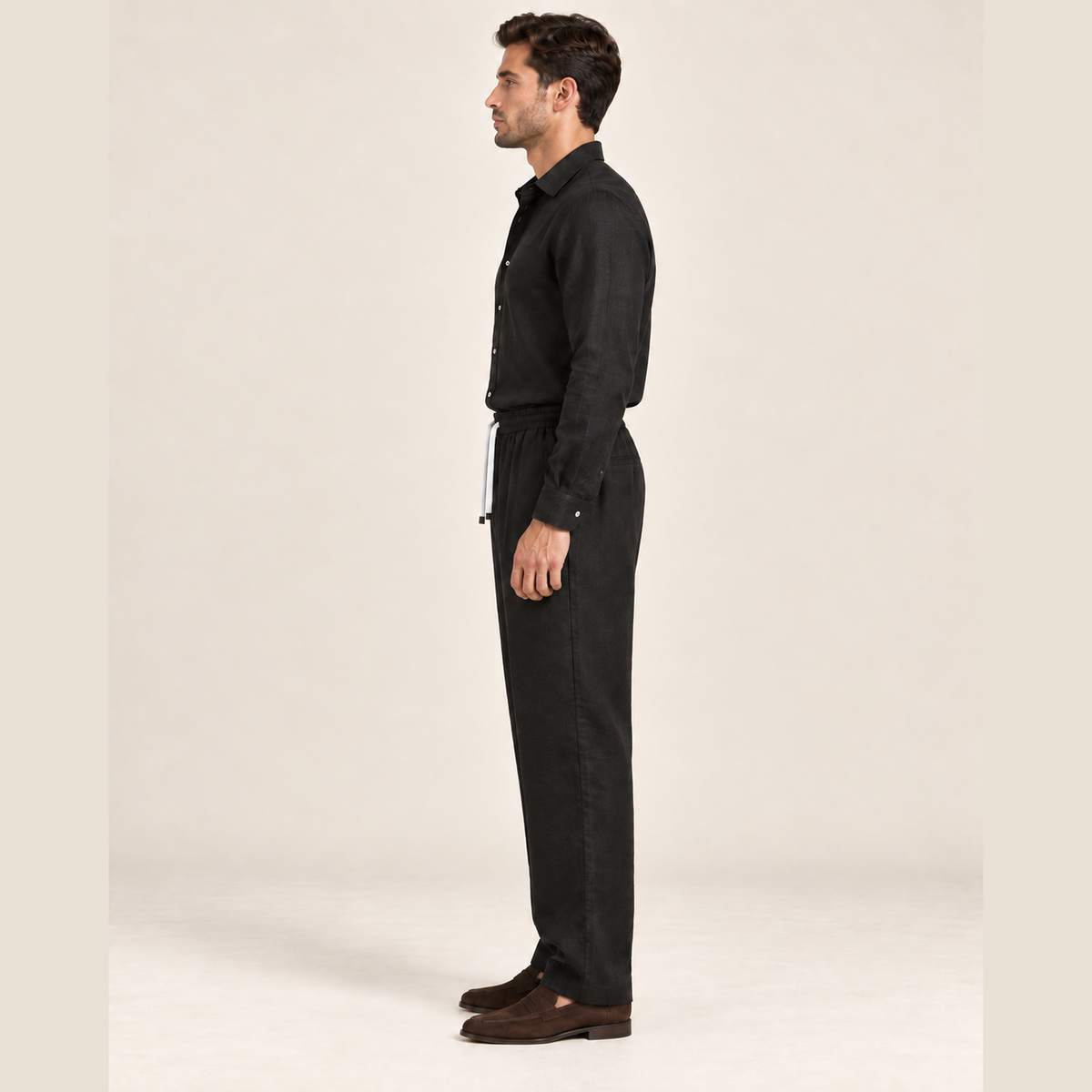 Pantalon Loro Piana - Lin - Noir