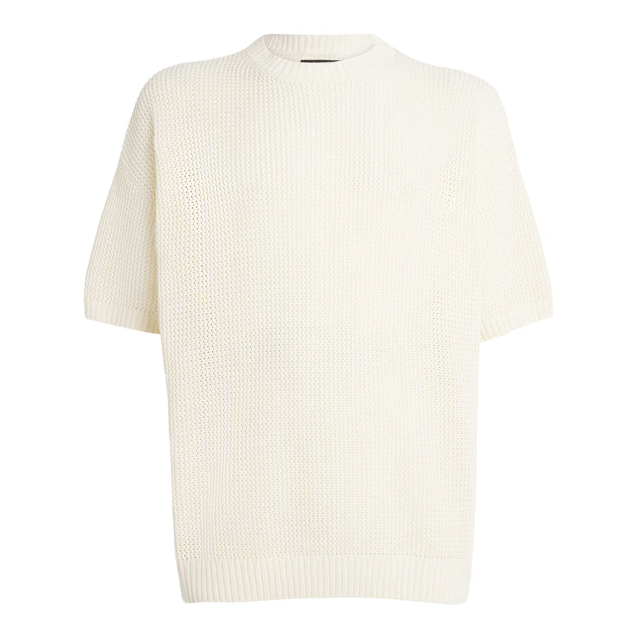 T-Shirt Amiri - Maille crochetée de coton - Ivory
