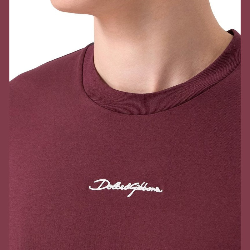 T-Shirt Dolce & Gabbana - Coton à logo - Bordeaux