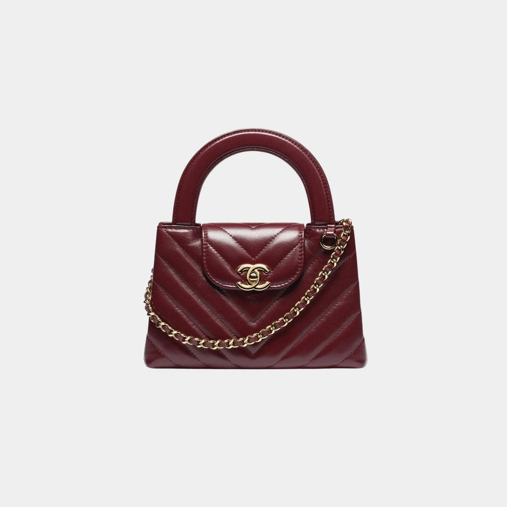 Sac Chanel - Mini Tote Bag Shiny Lamb - Bordeaux