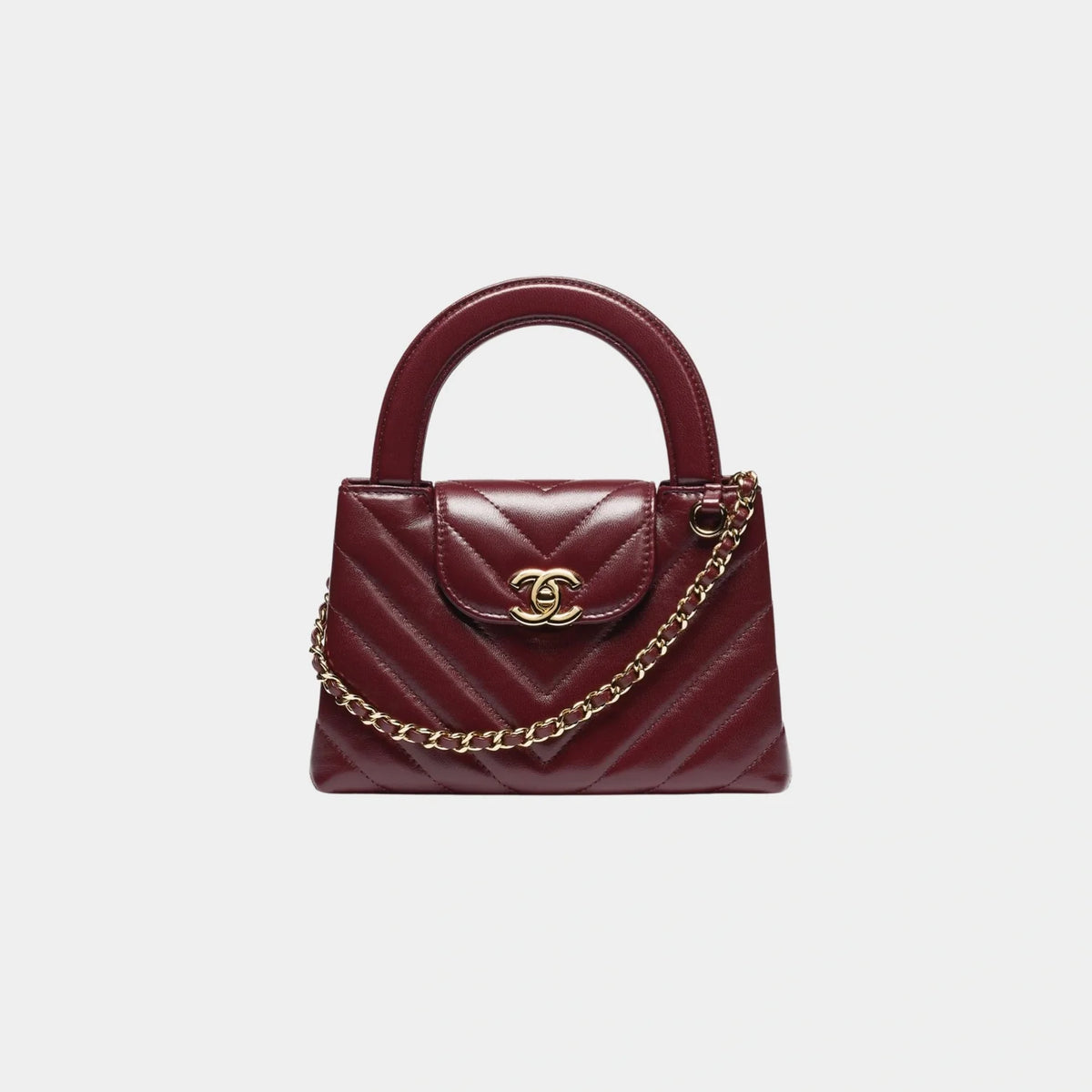 Sac Chanel - Mini Tote Bag Shiny Lamb - Bordeaux