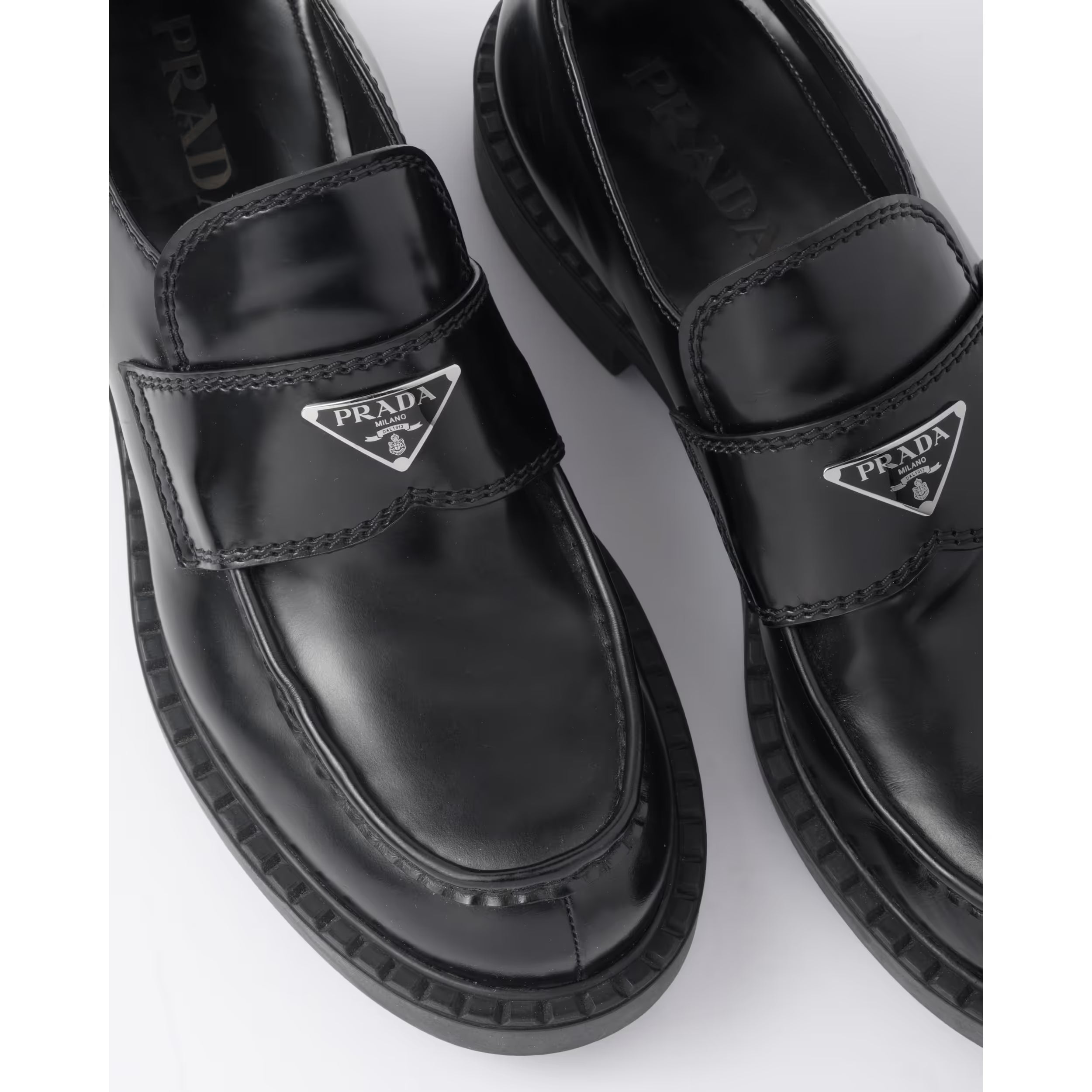 Mocassin Prada - Cuir Brossé - Noir