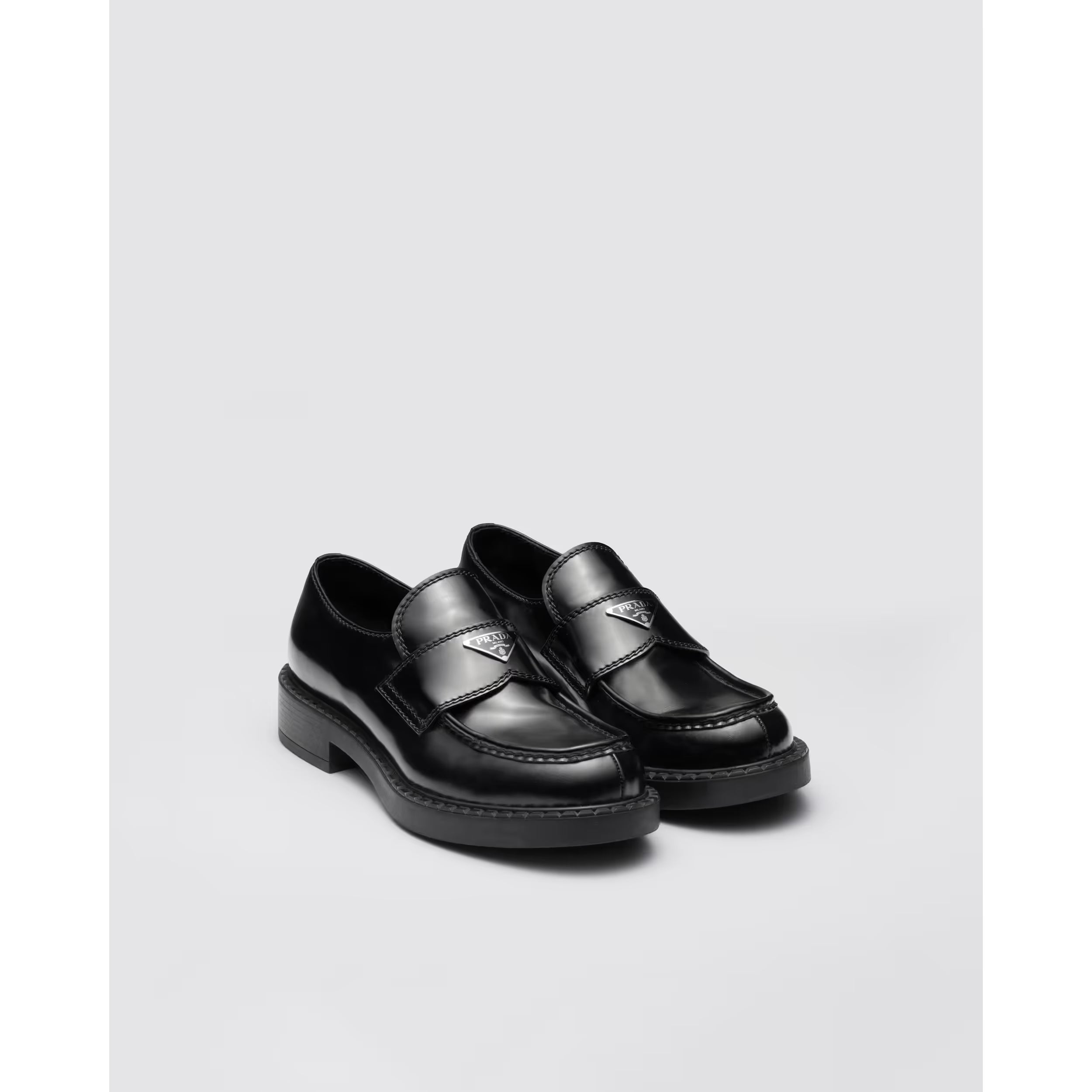 Mocassin Prada - Cuir Brossé - Noir